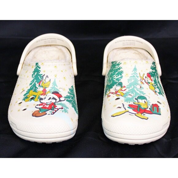 Disney Christmas Crocs sz M10/W12 Mickey Mouse Donald Duck Pluto Clogs Comfort - Picture 1 of 9